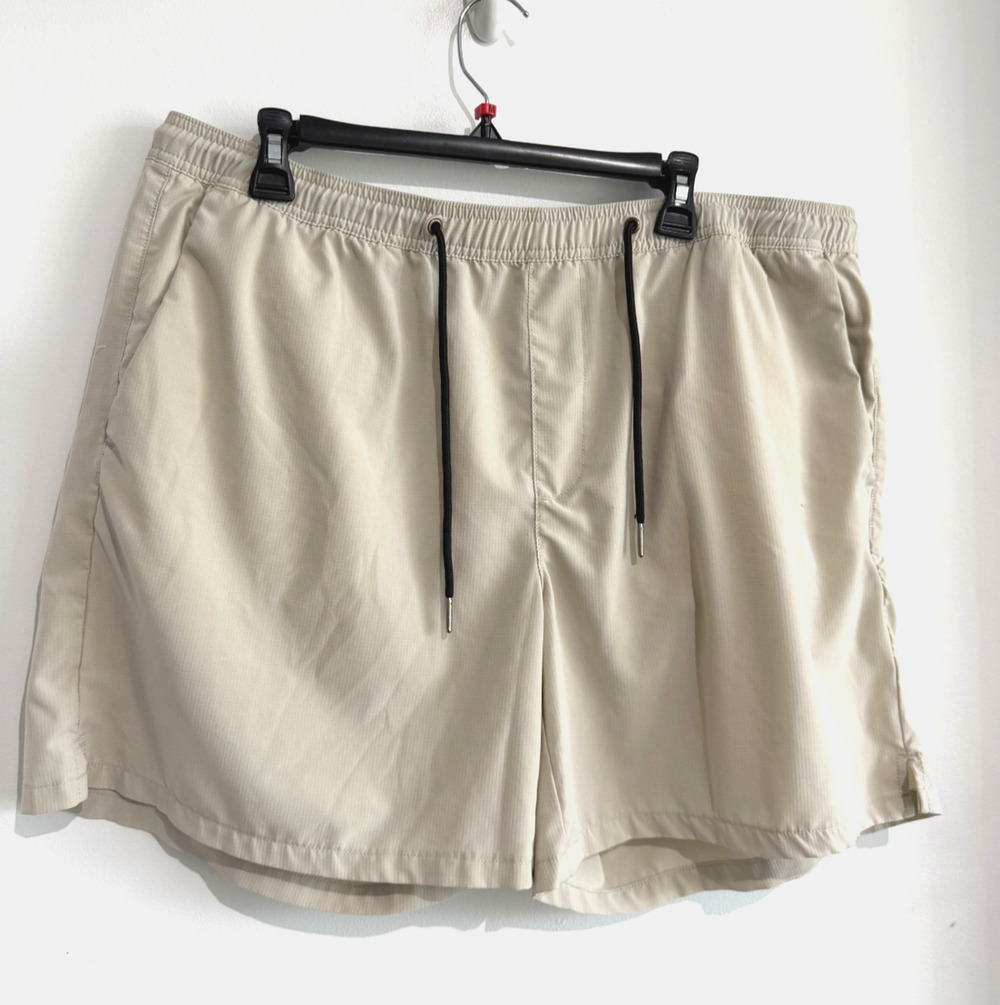Nordstrom Unlined Shorts athletic hiking unisex ripstop beige Sz-XL Slim fit